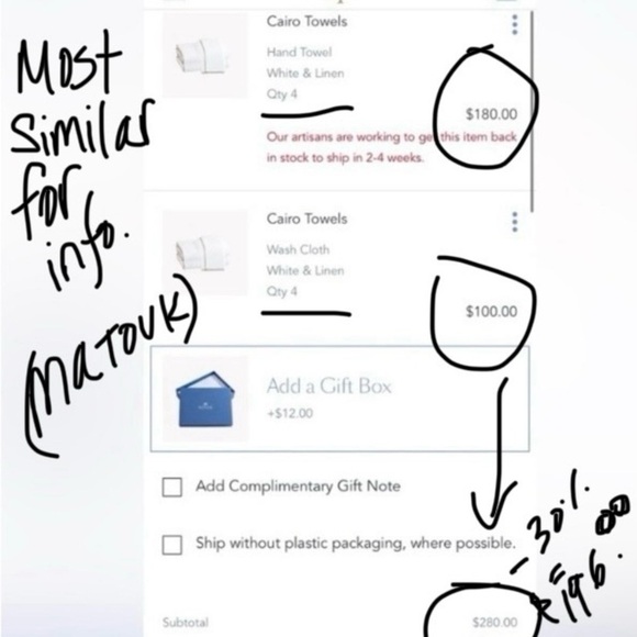 Hill House Home - Set of 8 - Marella Towels Handx4+Washclothx4 White wBlackTrim - Picture 12 of 12